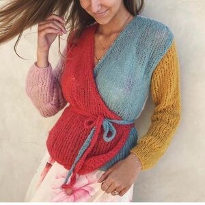 NWT Maiami color block wrap cardigan (blue/purple)